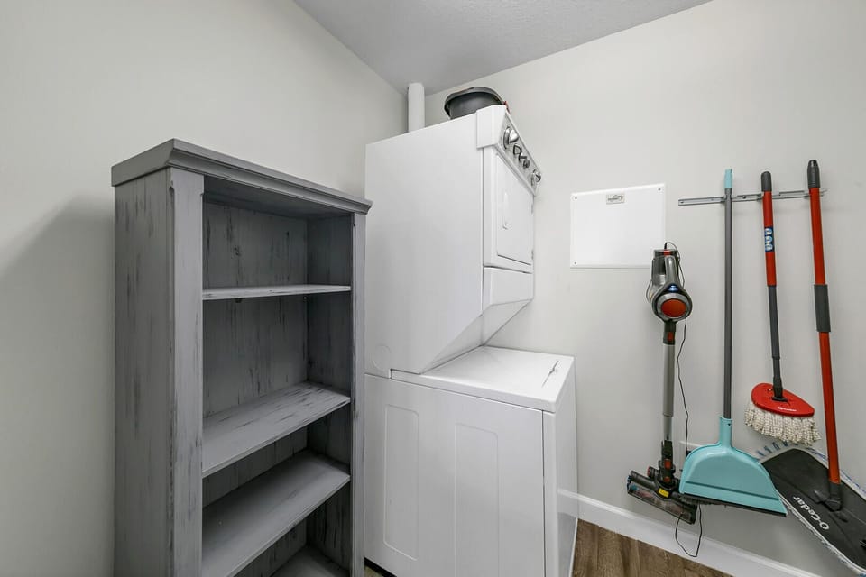 Extra shelving for pantry items and washer/dryer in utility room. Mexico Beach, FL.
