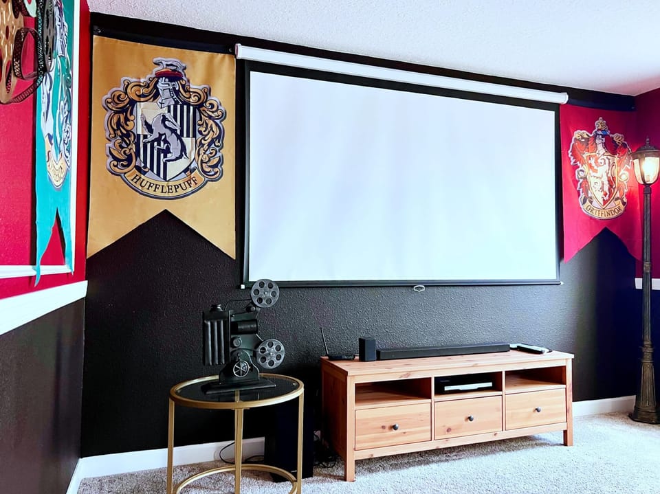 Enjoy all the action on the large projector screen!