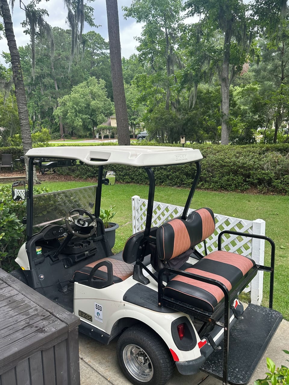 Golf cart for use on Island.