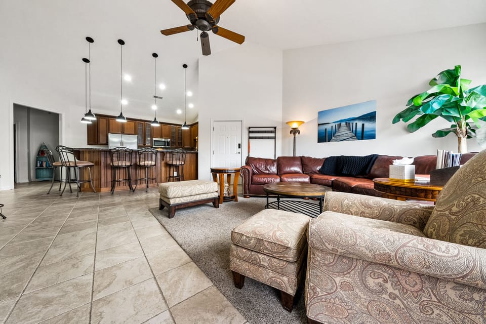 Open floor plan with lots of seating