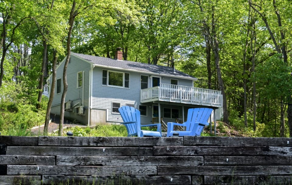 Front of the house facing the riverfront.  