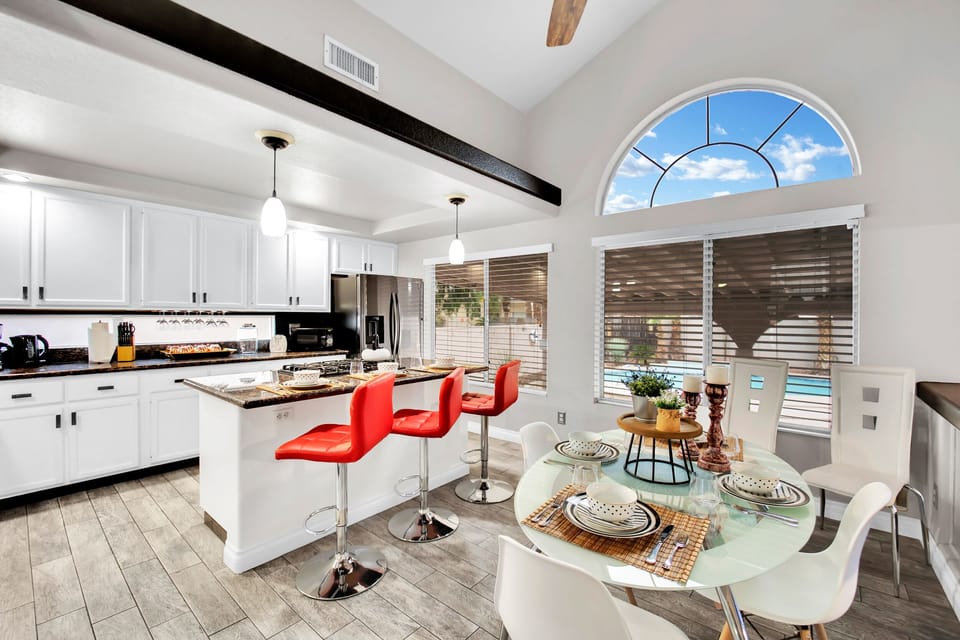 A large open and airy kitchen with plenty of space to prepare your favorite meal