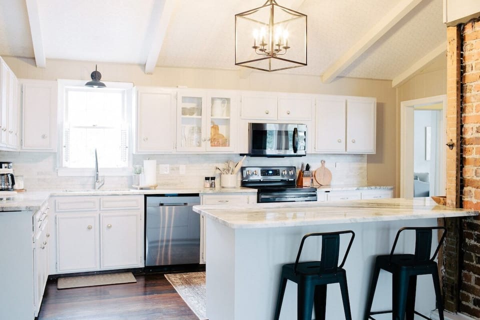 This light and airy kitchen was built for cooking for the family