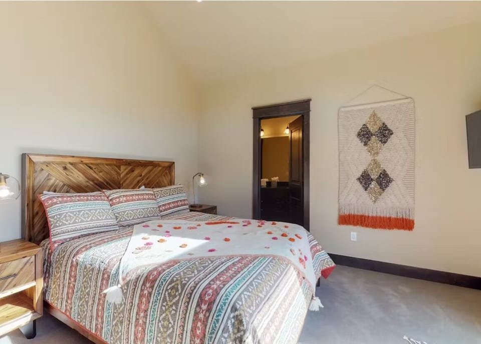 Peaceful master bedroom, with king bed