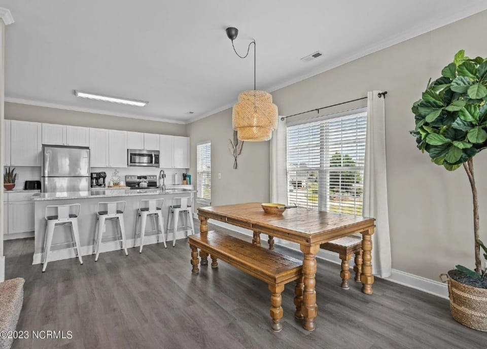 Dining table with kitchen