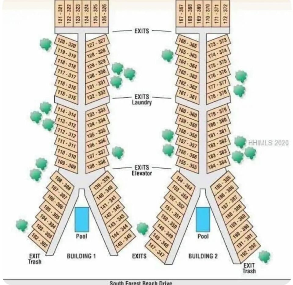 317 is the condo number closest to the beach.