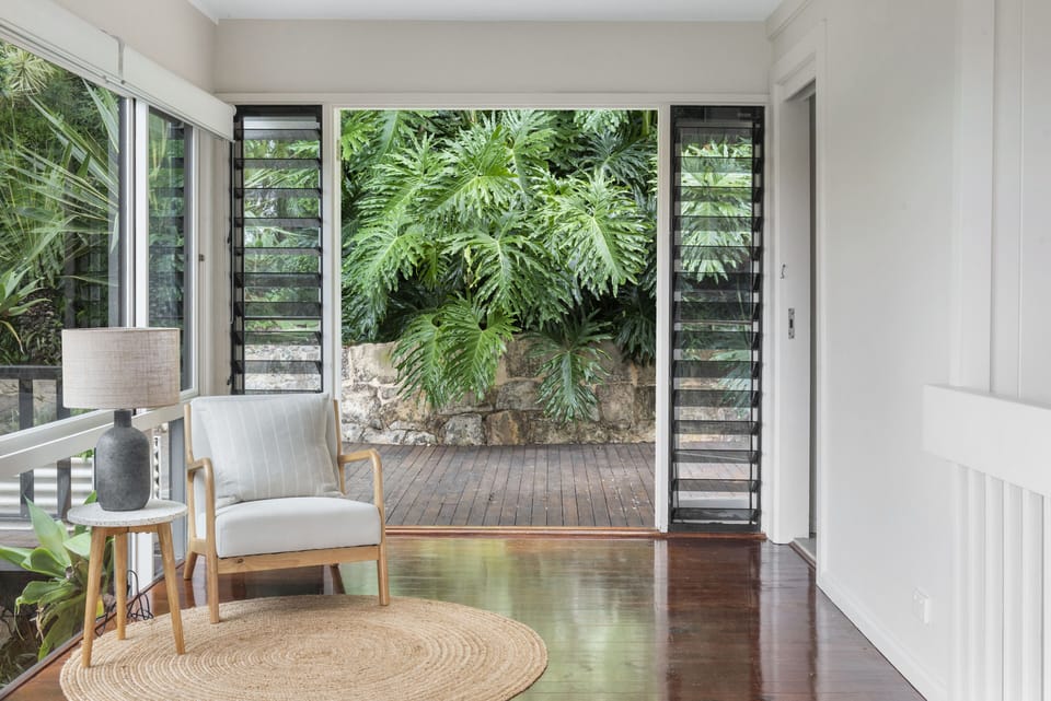 Reading nook overlooking rear deck