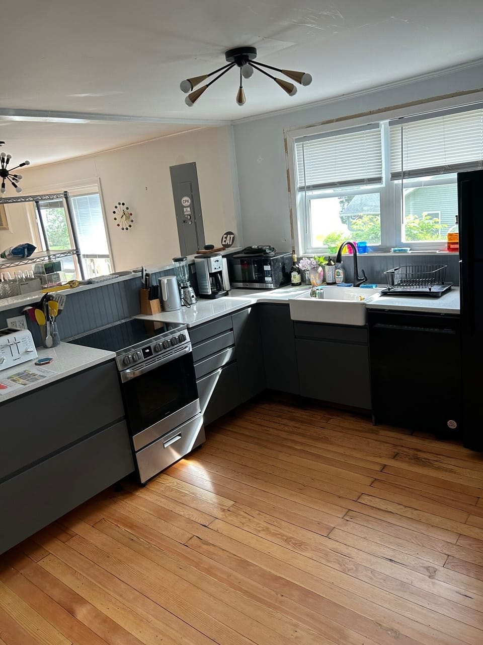 New kitchen with convection oven, whisper quiet dishwasher