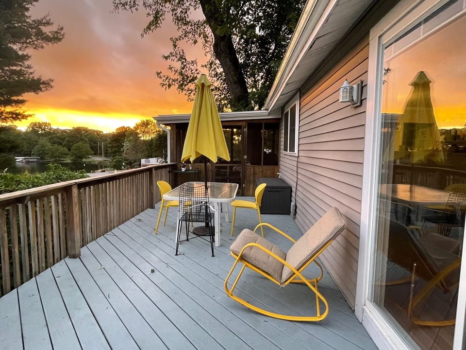 Relax on the large deck with lake views
