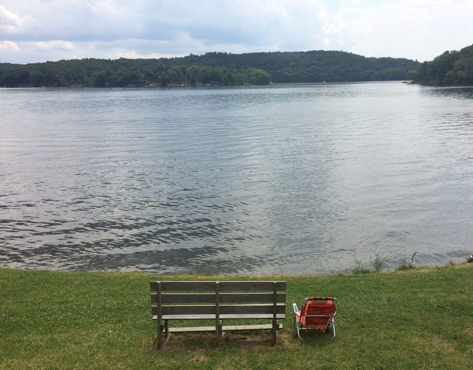The little beach is perfect for a swim!