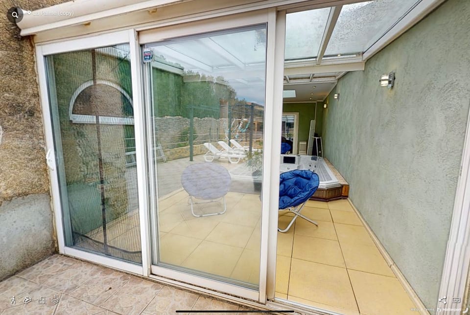 Veranda and swim spa seen from outside