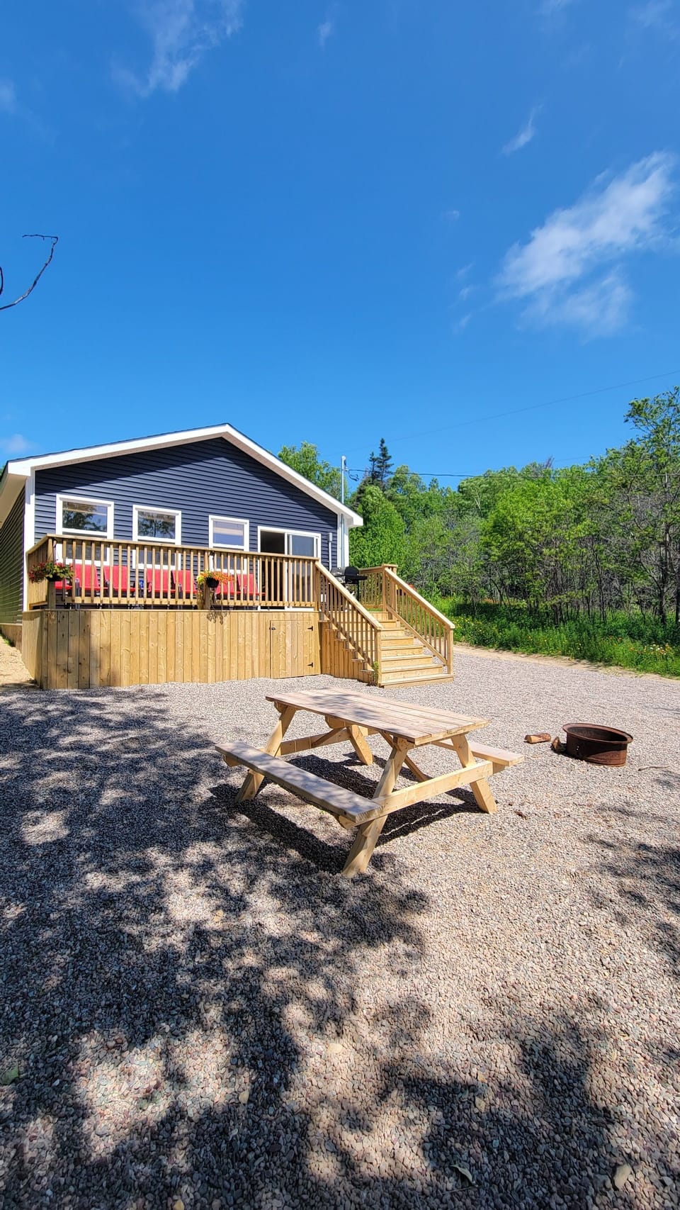 Rear deck that overlooks Clode Sound