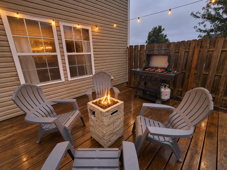 Gather around the fire pit for cozy evenings outdoors