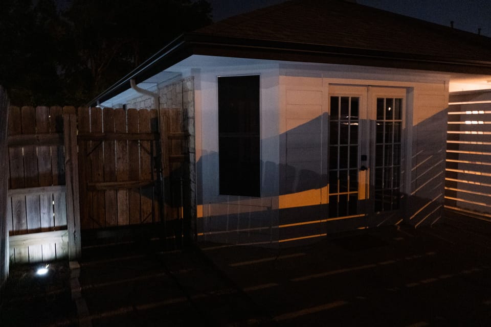 Entrance at night