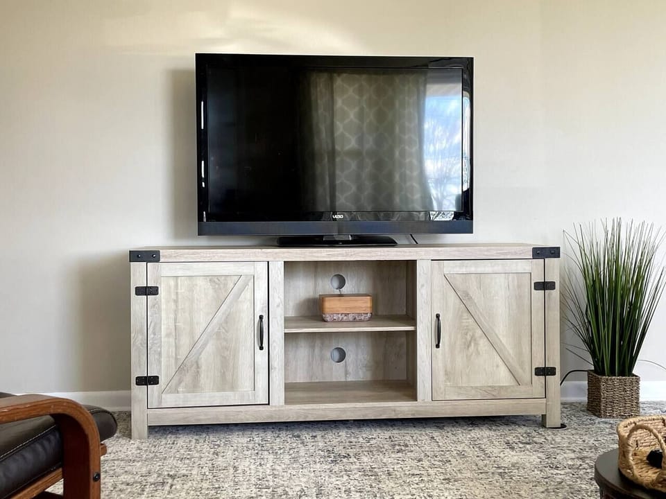 Smart TV in the Living Room -- be sure to bring the log-in information for your favorite streaming services.