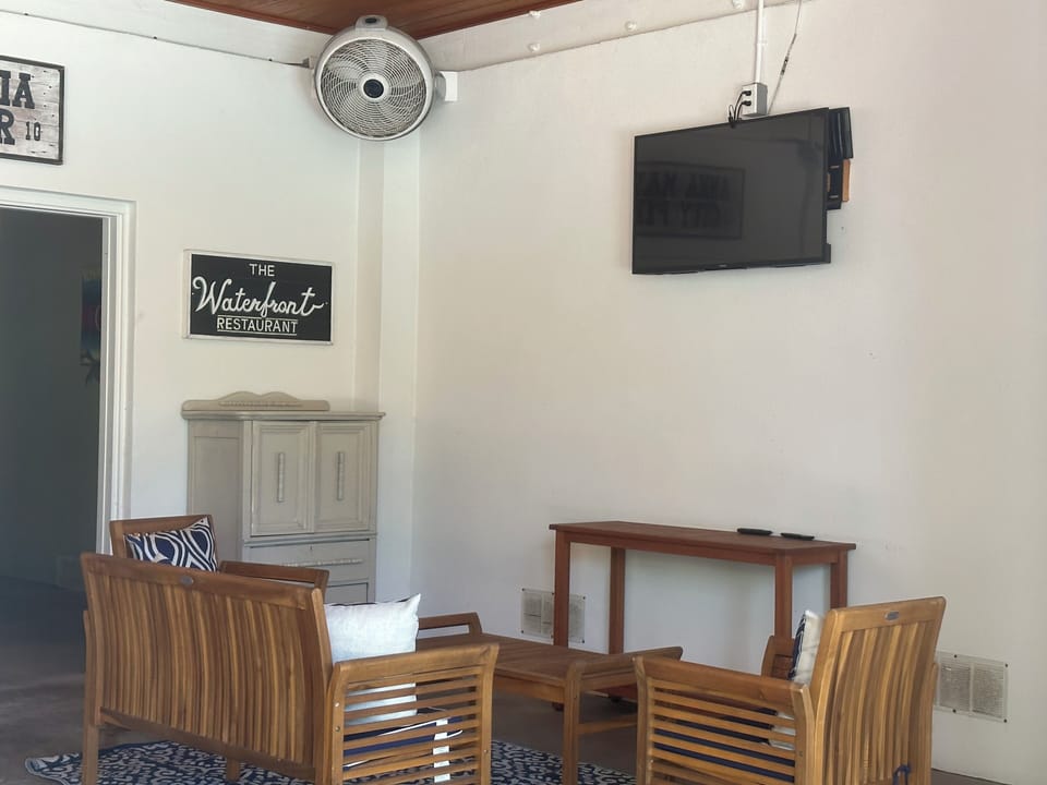Downstairs patio/tv area