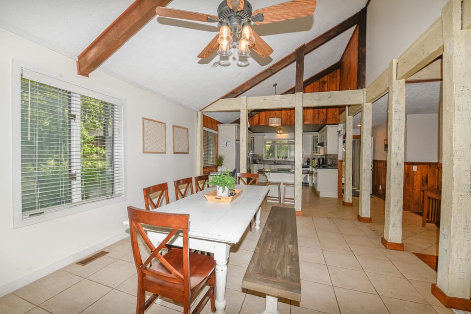 Dining area open to kitchen and living room