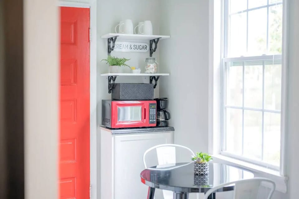 Eat in kitchen has a one cup coffee pot and we've got you covered on your morning coffee. 