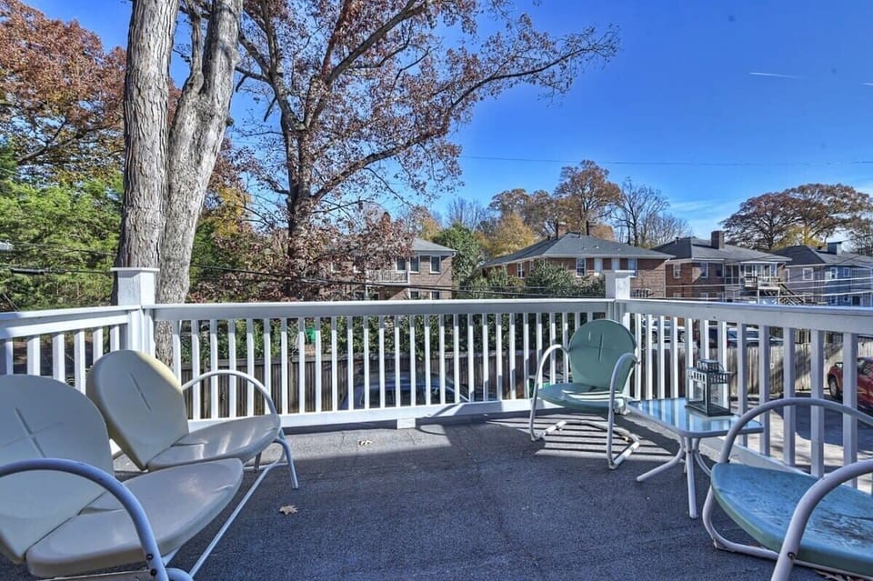Patio area with outside seating for chillin' with friends or family