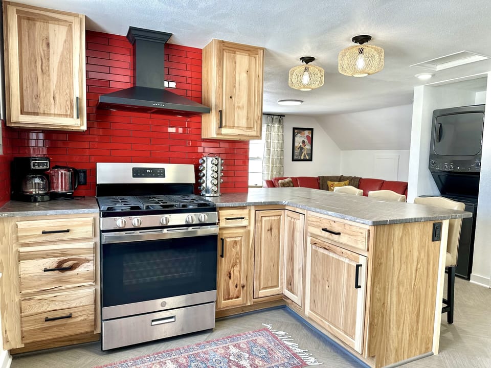 We absolutely love these hickory cabinets -2nd hardest species in North America!