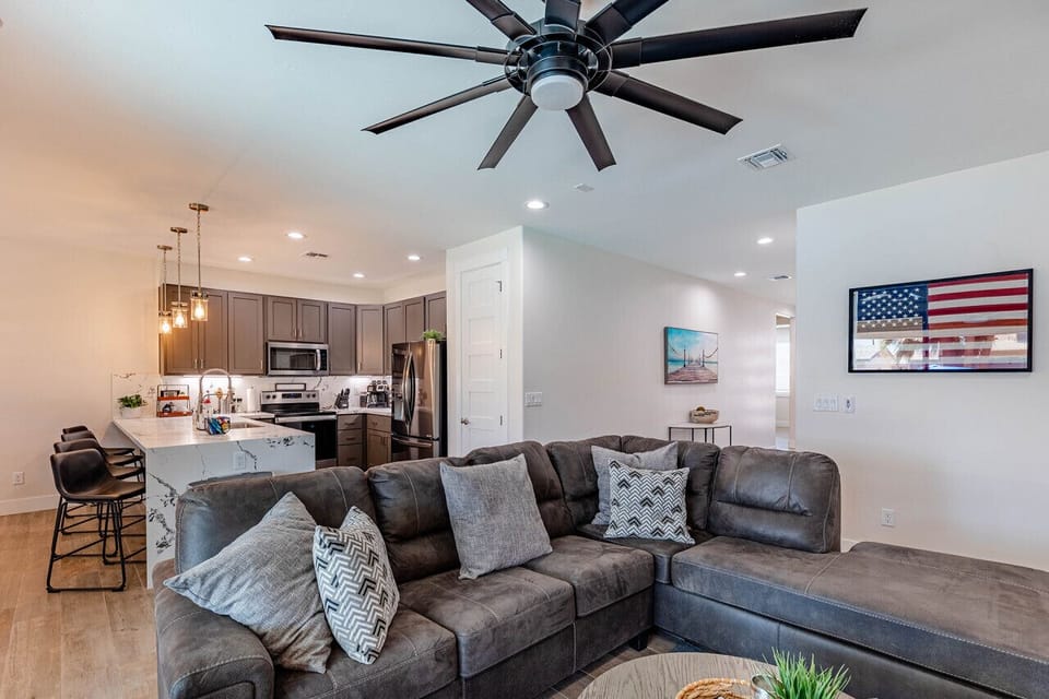 stylish and modern living space open concept to the kitchen