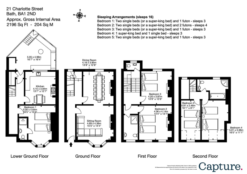 5 bedrooms, 3.5 bathrooms sleeps upto 17 guests