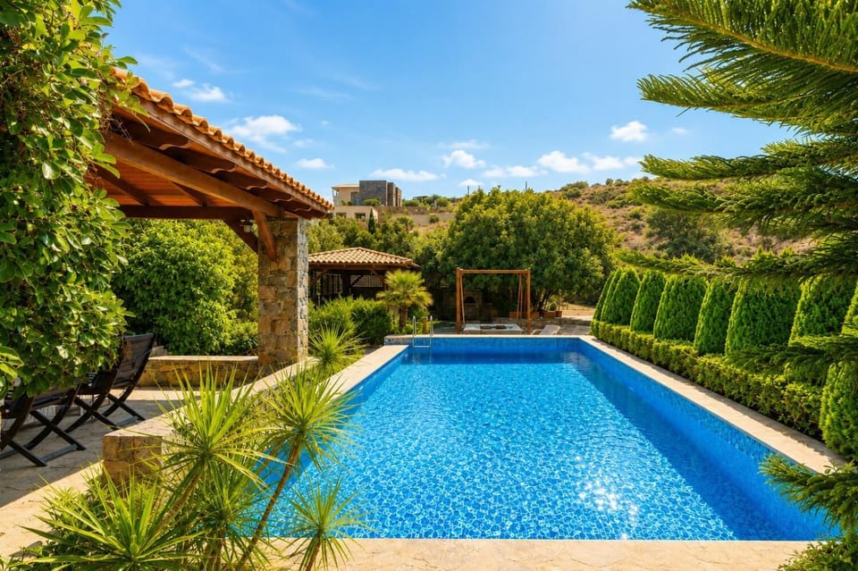Private pool, terrace, and garden
