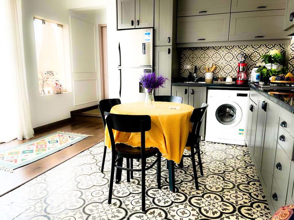 Welcome to our stunning apartment with a fully equipped kitchen.