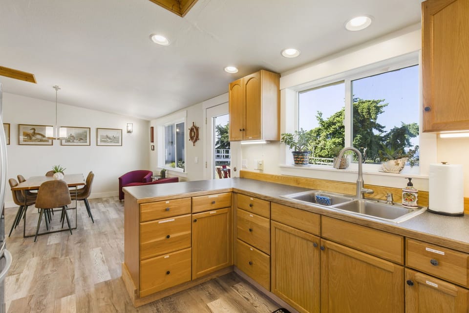Open concept kitchen with a fabulous view