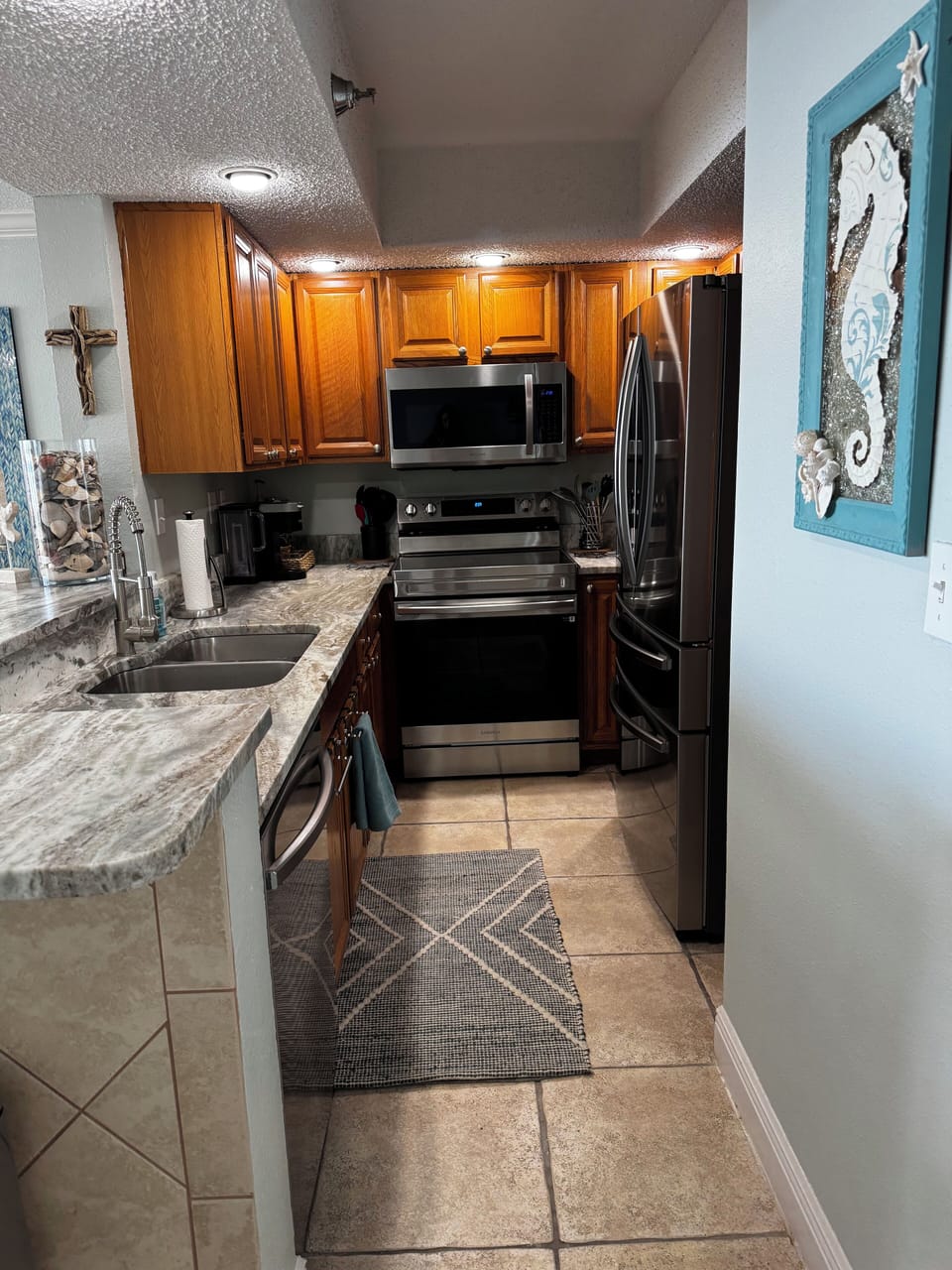 Well-appointed kitchen with all the comforts of home.