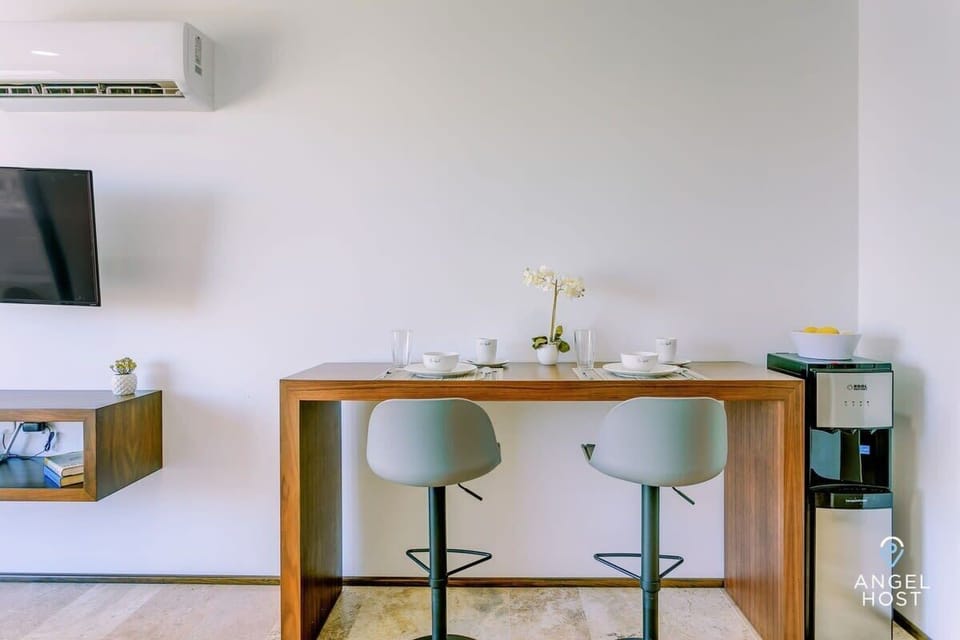 A small 2-person dining table if you want to enjoy a sit-down meal at home