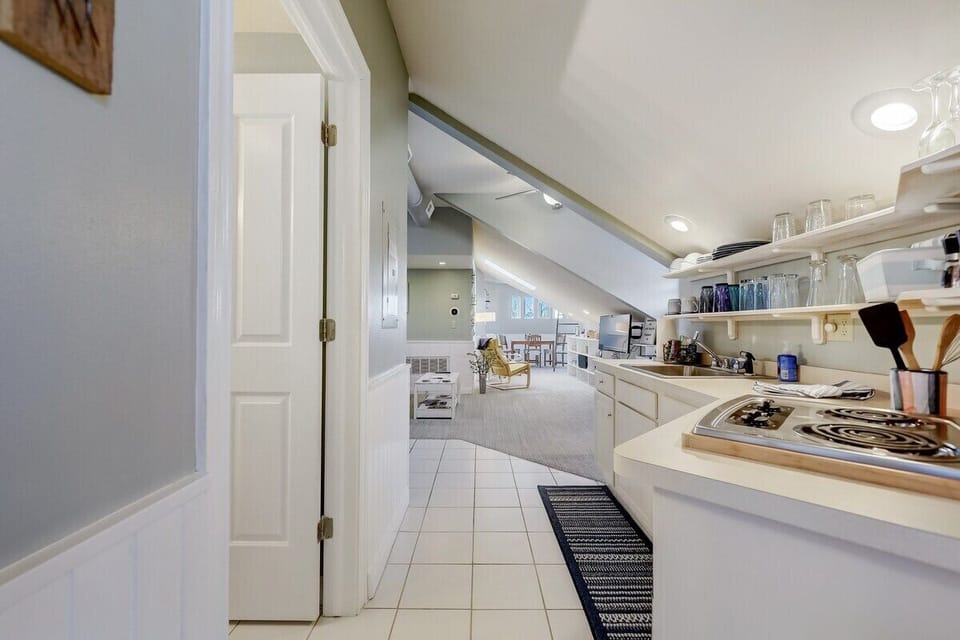 View of Kitchen to the living room area