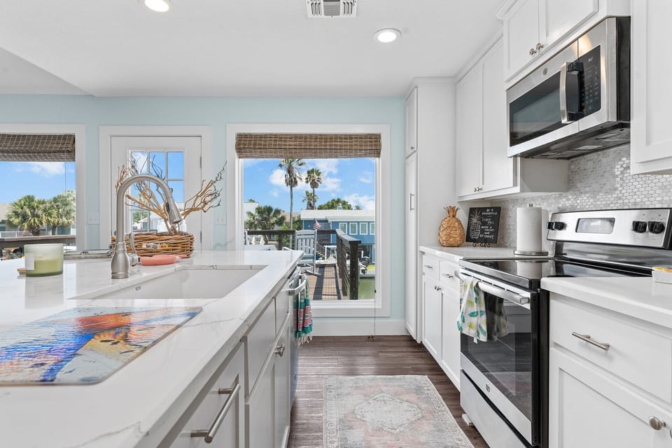 The Kitchen is fully stocked with everything you need for a home-cooked meal