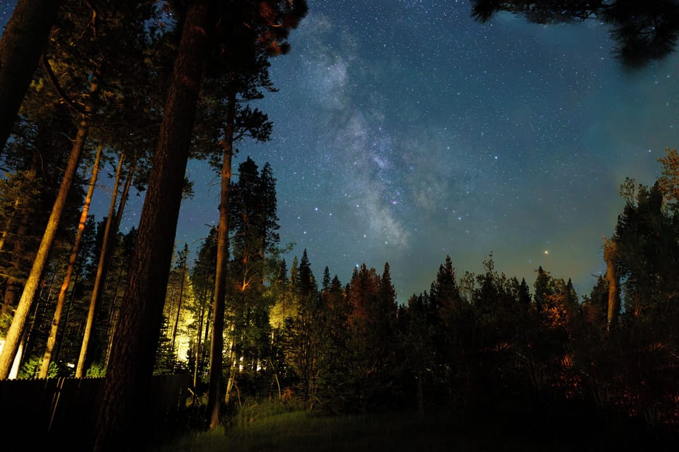 Back yard view at night