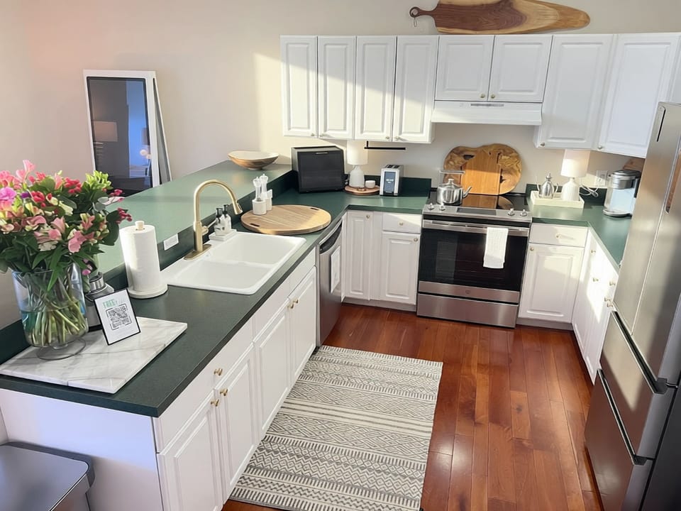 Our kitchen is ready for all your cooking needs and supplied!! 