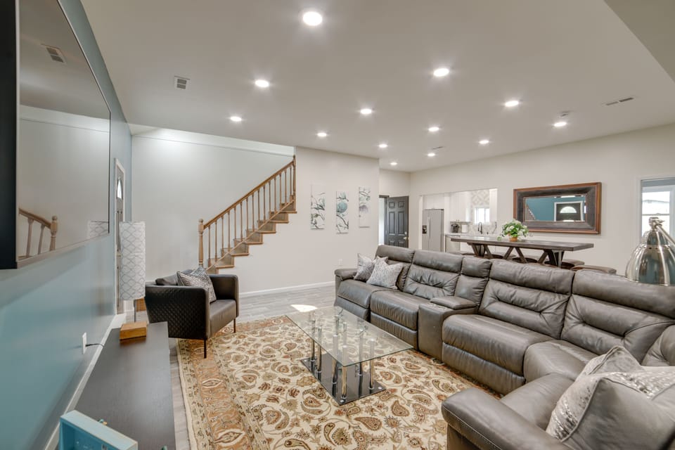 Living Room | Smart TV | Recliner Sofa | Foosball Table | Shuffleboard