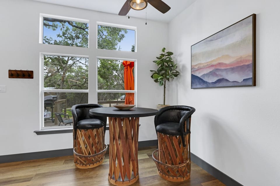 Dining area for two just off the kitchen.
