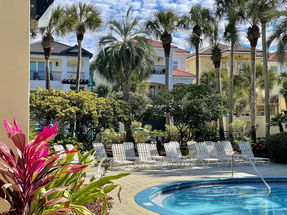 Right across from the pool and hot tub, such convenient access!