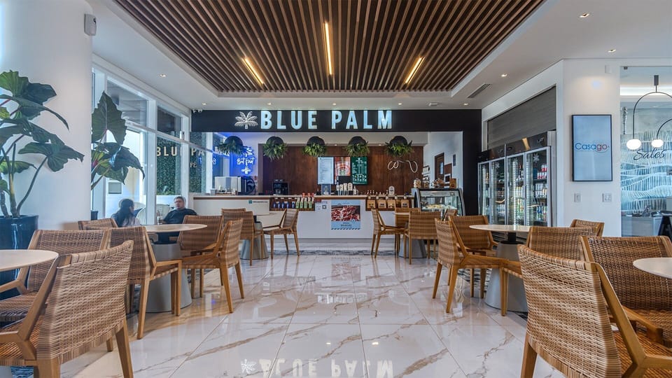 Blue Palm Cafe offers Starbucks.