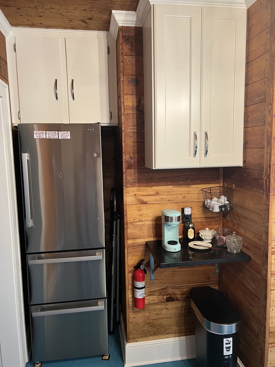 Refrigerator with ample freezer storage and ice maker.