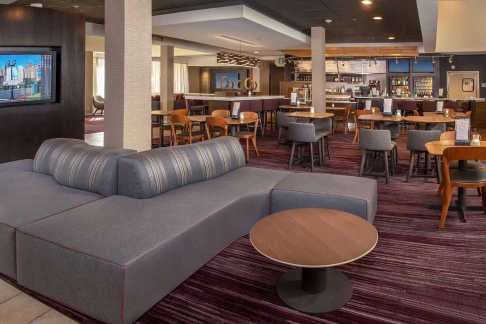 Gather for drinks and conversation in the stylish lounge.