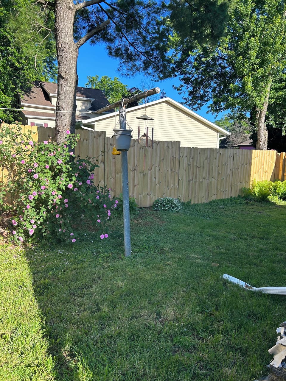 Fenced in back yard