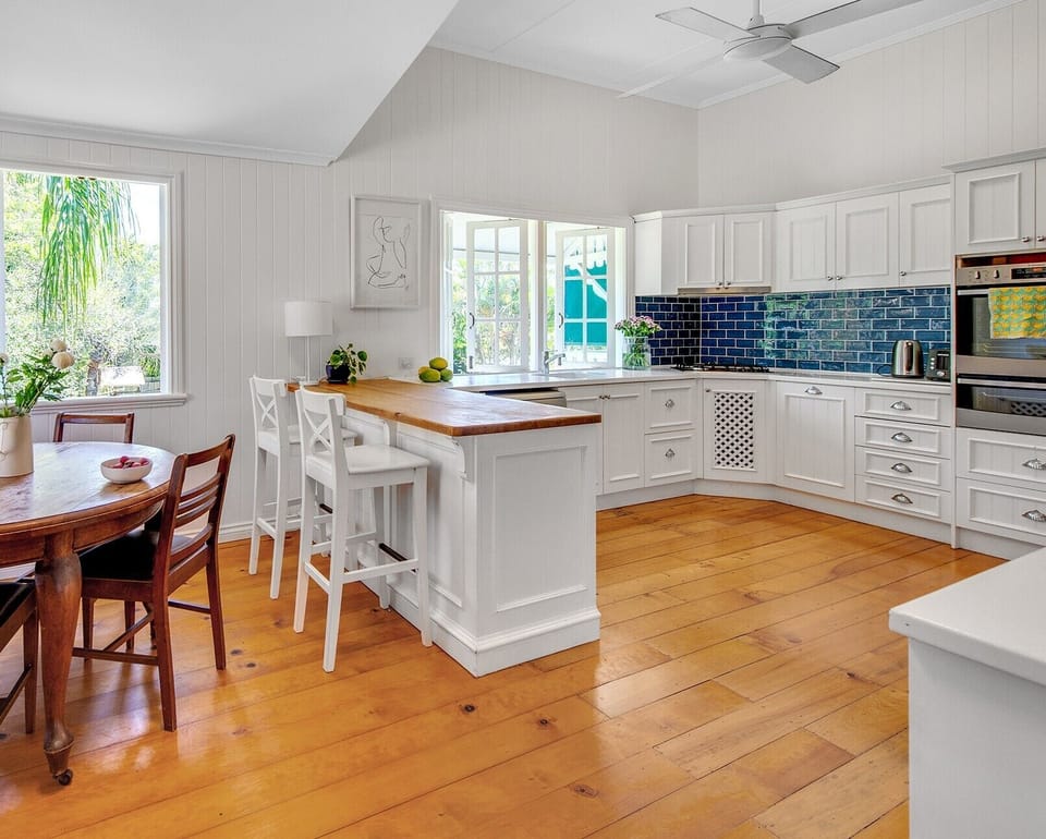 Classic blue and white decor. 