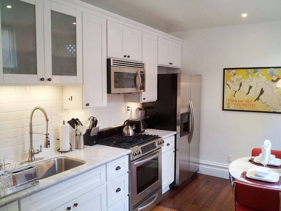 Kitchen is stocked with everything you need to make nice home-cooked meals