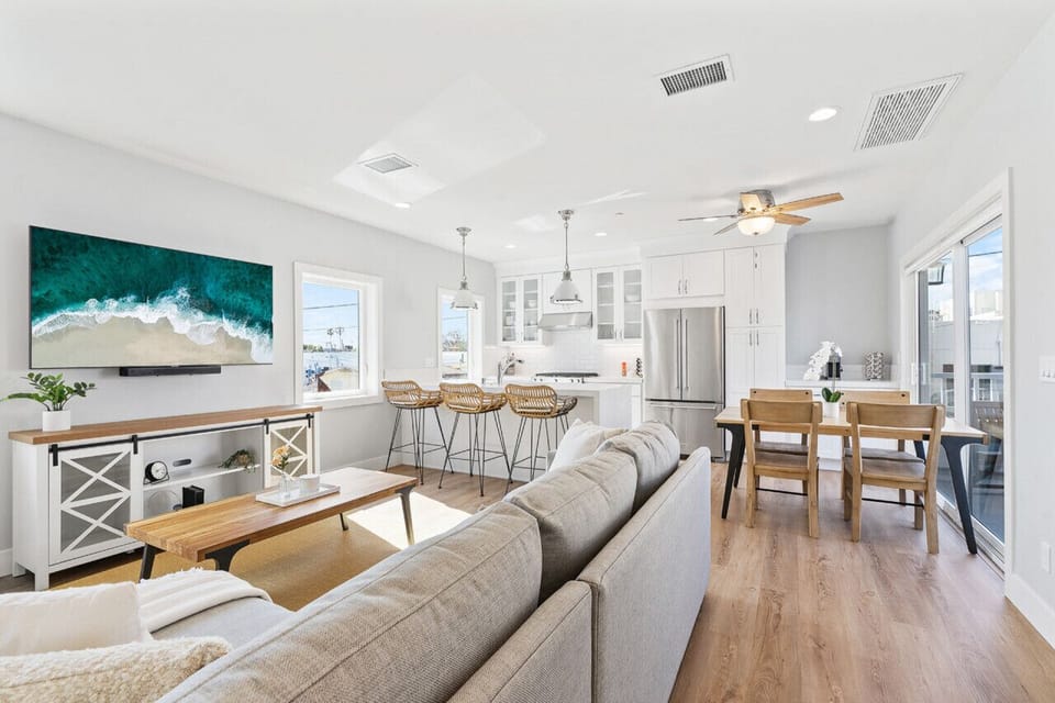 Luxurious living room with sectional sofa and smart tv