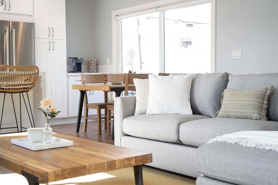 Luxurious living room with sectional sofa and smart tv