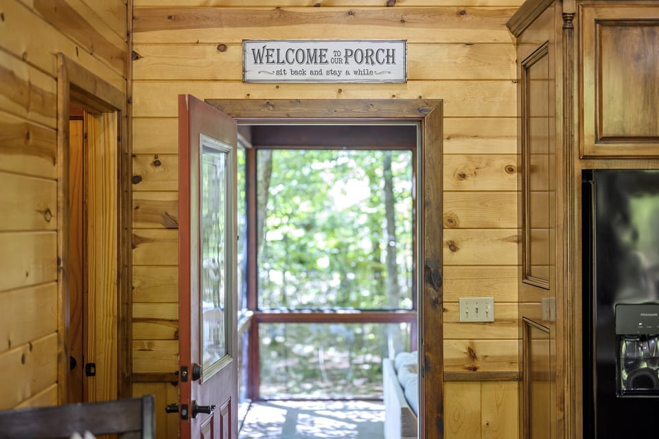 The sunroom is off the kitchen and private for those who like to stay up late without keep the little ones up.