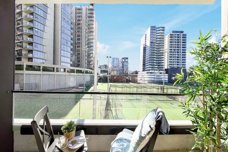 A beautiful view from the balcony (chairs on balcony are from the dining area)