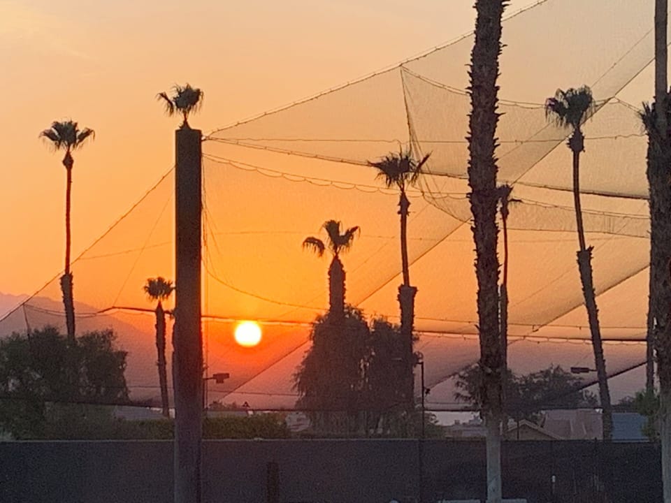 Sunset and driving range 