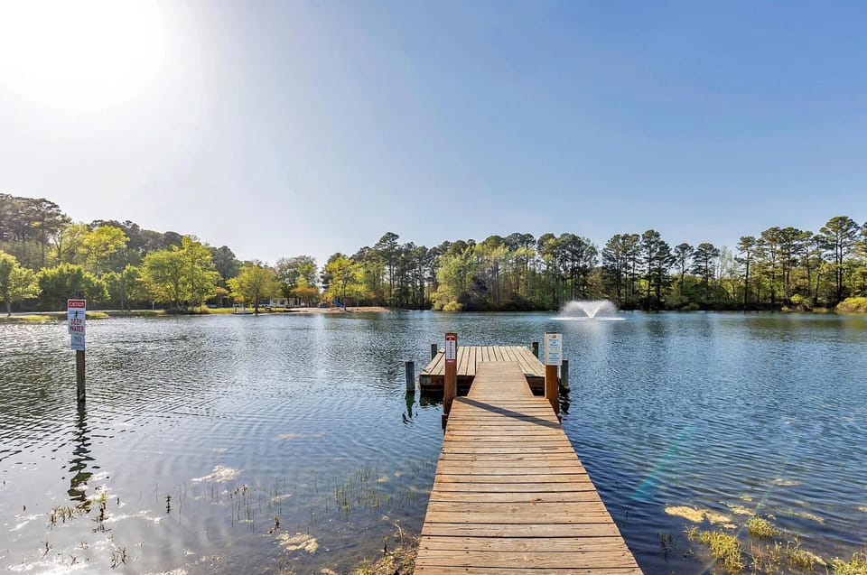 Fishing pier at the pond